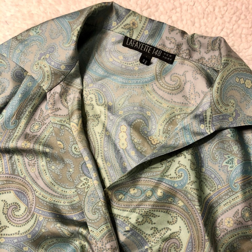 Lafayette 148 New York silk wrap blouse